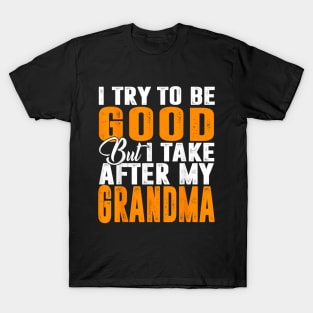 I try to be good but i take after my grandma T-Shirt